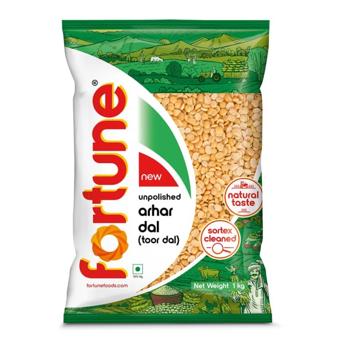 Fortune Arhar Dal (Toor Dal), 1 kg, Unpolished and Sortex cleaned - Image 3