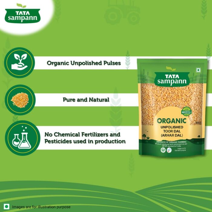 Tata Sampann Organic Toor Dal, 500g - Image 4