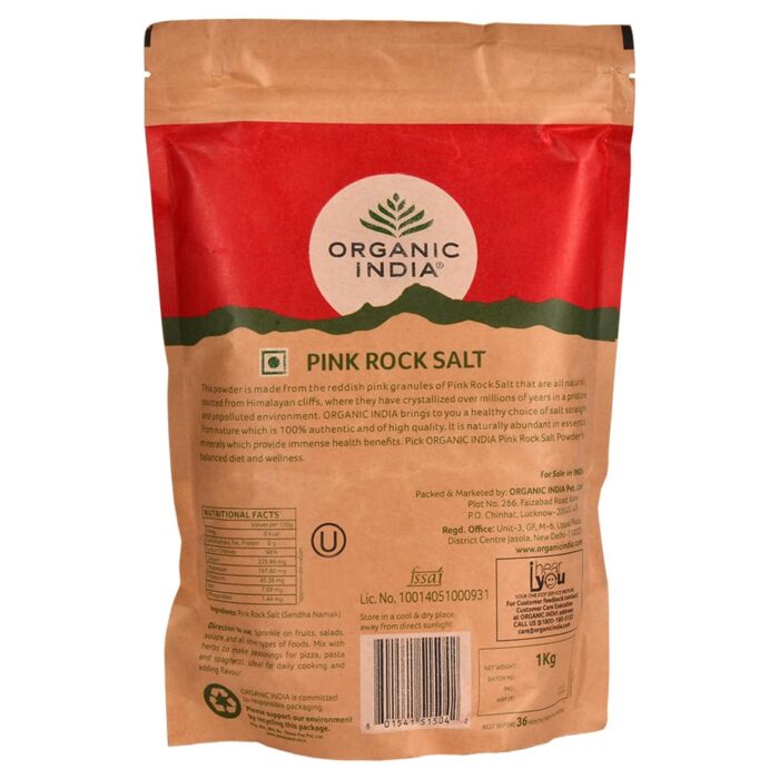 Organic India Pink Rock Salt, 1Kg Pouch - Image 2