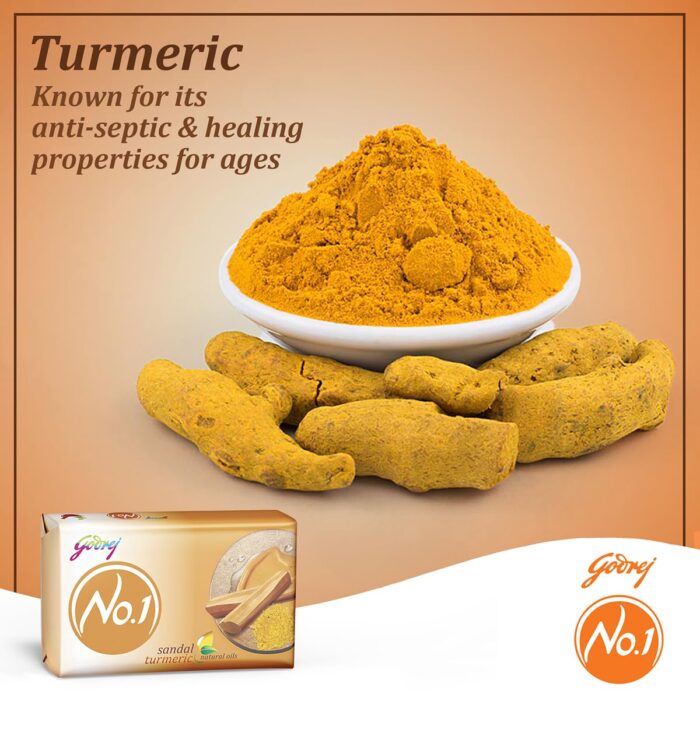 Godrej No.1 Bathing Soap, Sandal & Turmeric, 100g