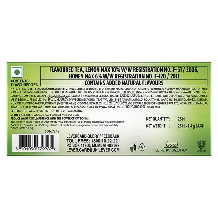 ipton Honey Lemon Green Tea Bags, 25 Pieces, , lemon & honey (25*1.4gm each) - Image 3