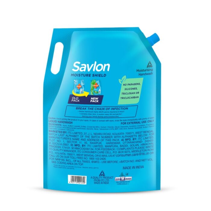 Savlon Moisture Shield Germ Protection Liquid Handwash Refill Pouch,650ML - Image 5
