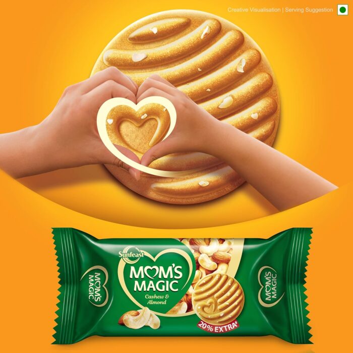 Sunfeast Mom's Magic Mom's Magic Rich Cashew Almond Cookies|Roasted Cashew Almond Biscuits ,Rich Butter Cookies ,Mom's Favorite Baked Cookies 196 Grams - Image 2