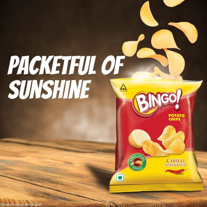 Bingo ! Original Style Chilli Sprinkled - Flat Cut Spicy Potato Chips Pack For Snacks, ,36 Gram(Weight May Vary) - Image 5
