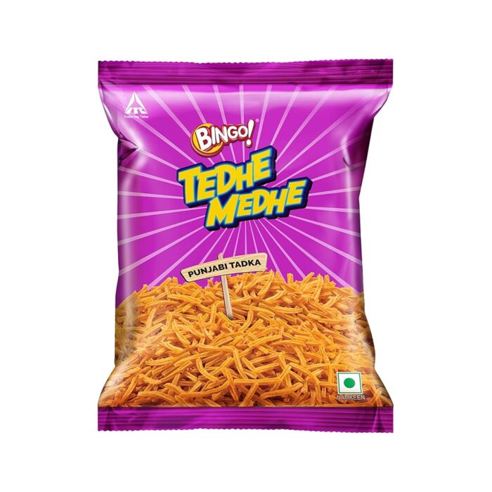Bingo! Tedhe Medhe Punjabi Tadka - Tasty Namkeen Pack for Snacks - 36g(Weight may vary) - Image 1