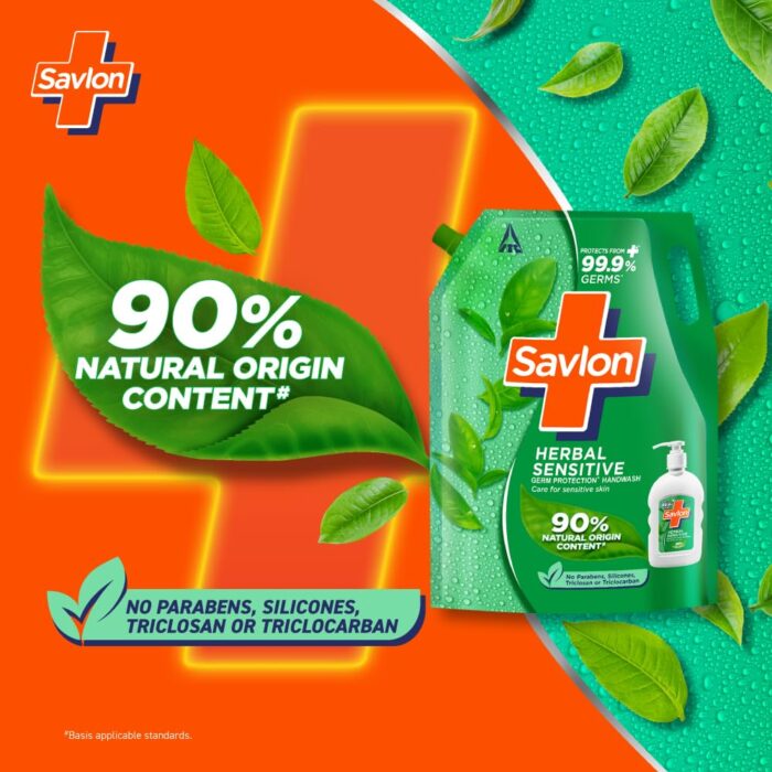 Savlon Herbal Sensitive Germ Protection Liquid Handwash Refill Pouch, 650ML - Image 5