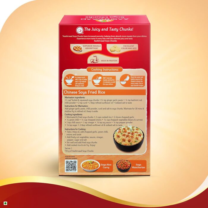 Aashirvaad Soya Chunks, 100% Veg, Absorbs More Masala, Juicy & Tasty, High Protein, 1kg Pack - Image 2