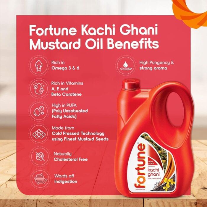 Fortune Premium Kachi Ghani Pure Mustard Oil 5 LTR JAR - Image 4
