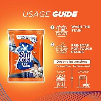 Surf Excel Quick Wash Detergent Powder 1Kg - Image 2